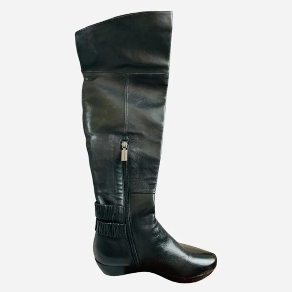 Bruno Magli Black Lambskin Leather Platform Knee-High Boots Women’s EU35 US5